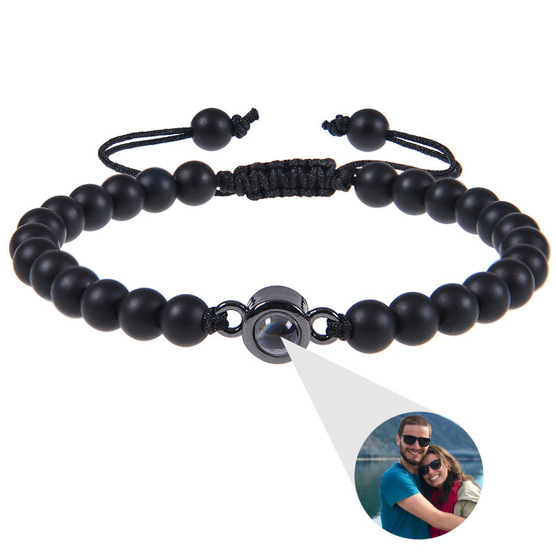 Personalisiertes kreisförmiges Fotoperlenarmband