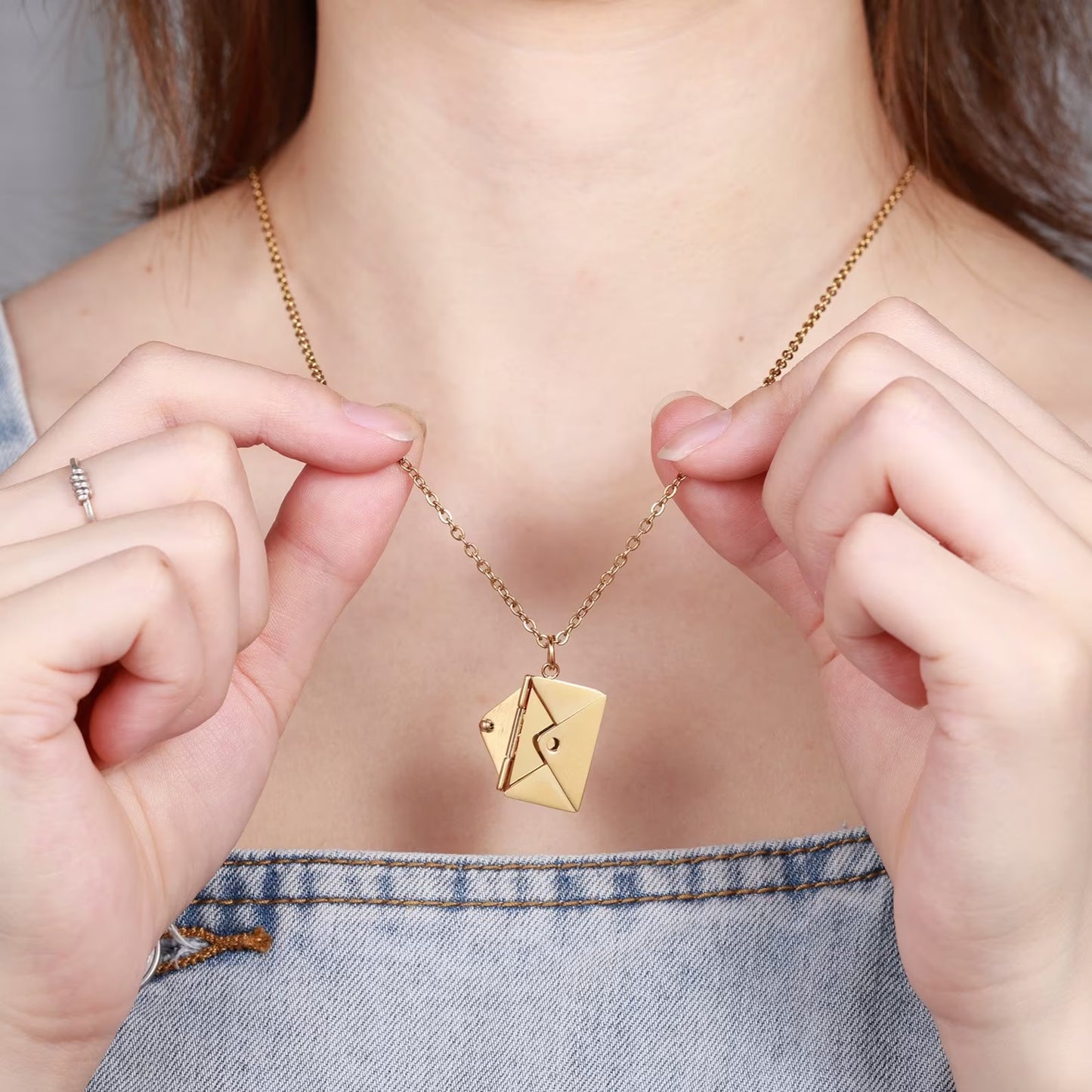 Handmade Message Envelope Necklace